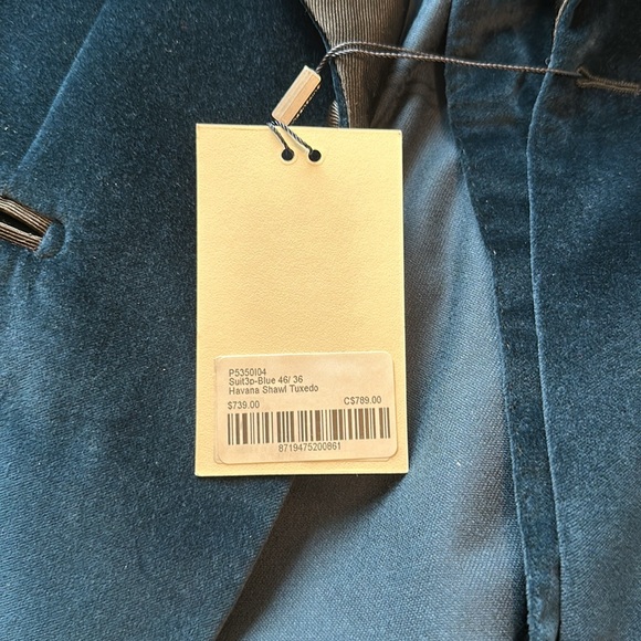 SuitSupply 3 piece unworn BNWT blue velvet tuxedo. - Picture 2 of 7